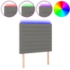 Image de vidaXL Tête de lit LED gris foncé 80x5x118/128 cm Tissu