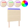 Image de vidaXL Tête de lit LED Crème 80x5x118/128 cm Tissu
