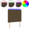 Image de vidaXL Tête de lit LED brun foncé 90x5x118/128 cm Tissu