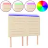 Image de vidaXL Tête de lit LED Crème 144x5x118/128 cm Tissu