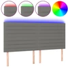 Image de vidaXL Tête de lit LED gris foncé 160x5x118/128 cm Tissu