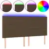 Image de vidaXL Tête de lit LED brun foncé 160x5x118/128 cm Tissu