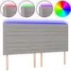 Image de vidaXL Tête de lit LED gris clair 180x5x118/128 cm Tissu