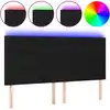 Image de vidaXL Tête de lit LED noir 180x5x118/128 cm Tissu