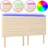 Image de vidaXL Tête de lit LED Crème 180x5x118/128 cm Tissu