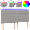 Image de vidaXL Tête de lit LED gris clair 200x5x118/128 cm Tissu