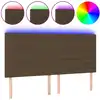 Image de vidaXL Tête de lit LED brun foncé 200x5x118/128 cm Tissu
