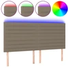 Image de vidaXL Tête de lit LED Taupe 200x5x118/128 cm Tissu