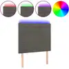Image de vidaXL Tête de lit LED gris foncé 100x5x118/128 cm velours