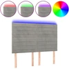 Image de vidaXL Tête de lit LED gris clair 144x5x118/128 cm velours