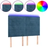 Image de vidaXL Tête de lit LED bleu foncé 144x5x118/128 cm velours