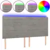 Image de vidaXL Tête de lit LED gris clair 160x5x118/128 cm velours