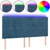 Image de vidaXL Tête de lit LED bleu foncé 160x5x118/128 cm velours