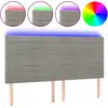 Image de vidaXL Tête de lit LED gris clair 180x5x118/128 cm velours