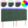 Image de vidaXL Tête de lit LED vert foncé 200x5x118/128 cm velours