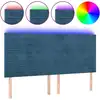 Image de vidaXL Tête de lit LED bleu foncé 200x5x118/128 cm velours