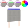 Image de vidaXL Tête de lit LED gris clair 90x5x118/128 cm Tissu
