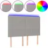 Image de vidaXL Tête de lit LED gris clair 144x5x118/128 cm Tissu