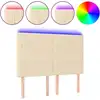 Image de vidaXL Tête de lit LED Crème 144x5x118/128 cm Tissu