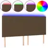 Image de vidaXL Tête de lit LED brun foncé 160x5x118/128 cm Tissu