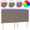 Image de vidaXL Tête de lit LED Taupe 160x5x118/128 cm Tissu