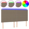 Image de vidaXL Tête de lit LED Taupe 180x5x118/128 cm Tissu