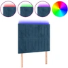 Image de vidaXL Tête de lit LED bleu foncé 80x5x118/128 cm velours