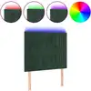 Image de vidaXL Tête de lit LED vert foncé 90x5x118/128 cm velours