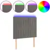 Image de vidaXL Tête de lit LED gris clair 100x5x118/128 cm velours