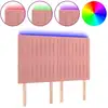Image de vidaXL Tête de lit LED rose 144x5x118/128 cm velours