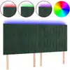 Image de vidaXL Tête de lit LED vert foncé 160x5x118/128 cm velours