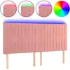 Image de vidaXL Tête de lit LED rose 180x5x118/128 cm velours