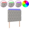 Image de vidaXL Tête de lit LED gris clair 90x7x118/128 cm Tissu