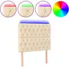 Image de vidaXL Tête de lit LED Crème 90x7x118/128 cm Tissu