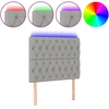 Image de vidaXL Tête de lit LED gris clair 100x7x118/128 cm Tissu