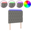 Image de vidaXL Tête de lit LED gris foncé 100x7x118/128 cm Tissu