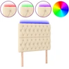 Image de vidaXL Tête de lit LED Crème 100x7x118/128 cm Tissu