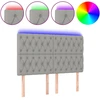 Image de vidaXL Tête de lit LED gris clair 144x7x118/128 cm Tissu