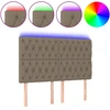 Image de vidaXL Tête de lit LED Taupe 144x7x118/128 cm Tissu