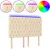 Image de vidaXL Tête de lit LED Crème 144x7x118/128 cm Tissu