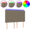 Image de vidaXL Tête de lit LED Taupe 160x7x118/128 cm Tissu