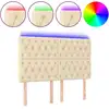 Image de vidaXL Tête de lit LED Crème 160x7x118/128 cm Tissu