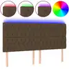 Image de vidaXL Tête de lit LED brun foncé 180x7x118/128 cm Tissu