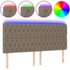 Image de vidaXL Tête de lit LED Taupe 180x7x118/128 cm Tissu