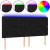 Image de vidaXL Tête de lit LED noir 200x7x118/128 cm Tissu