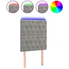 Image de vidaXL Tête de lit LED gris clair 80x7x118/128 cm velours