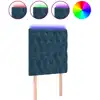 Image de vidaXL Tête de lit LED bleu foncé 80x7x118/128 cm velours