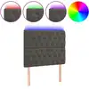 Image de vidaXL Tête de lit LED gris foncé 100x7x118/128 cm velours