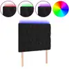 Image de vidaXL Tête de lit LED noir 100x7x118/128 cm velours
