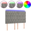 Image de vidaXL Tête de lit LED gris clair 144x7x118/128 cm velours